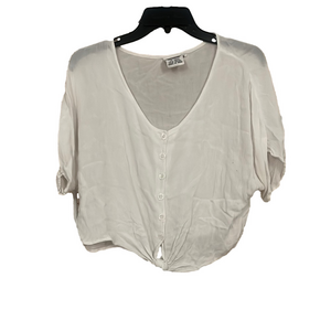 papa vancuover White Button-Down Tie-Front Top